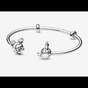 Pandora Moments Mickey & Minnie Open Bangle Bracelet